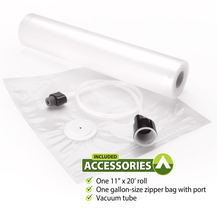 FreshDaddy™ Quart-size Resusable Vacuum Zipper Bags with Ports for