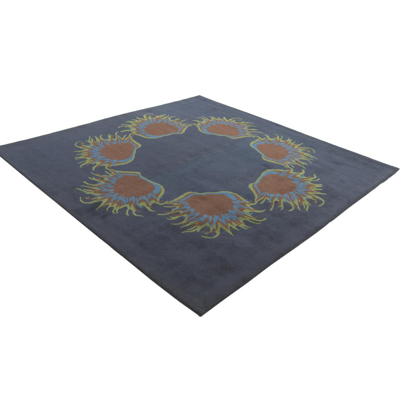 Tapis carré bleu marine Orlando