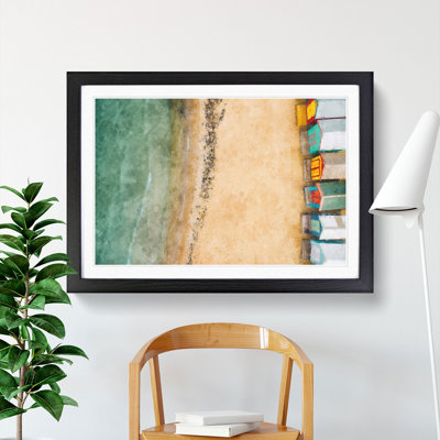 Beach Huts On Brighton Beach - Single Picture Frame Painting on MDF