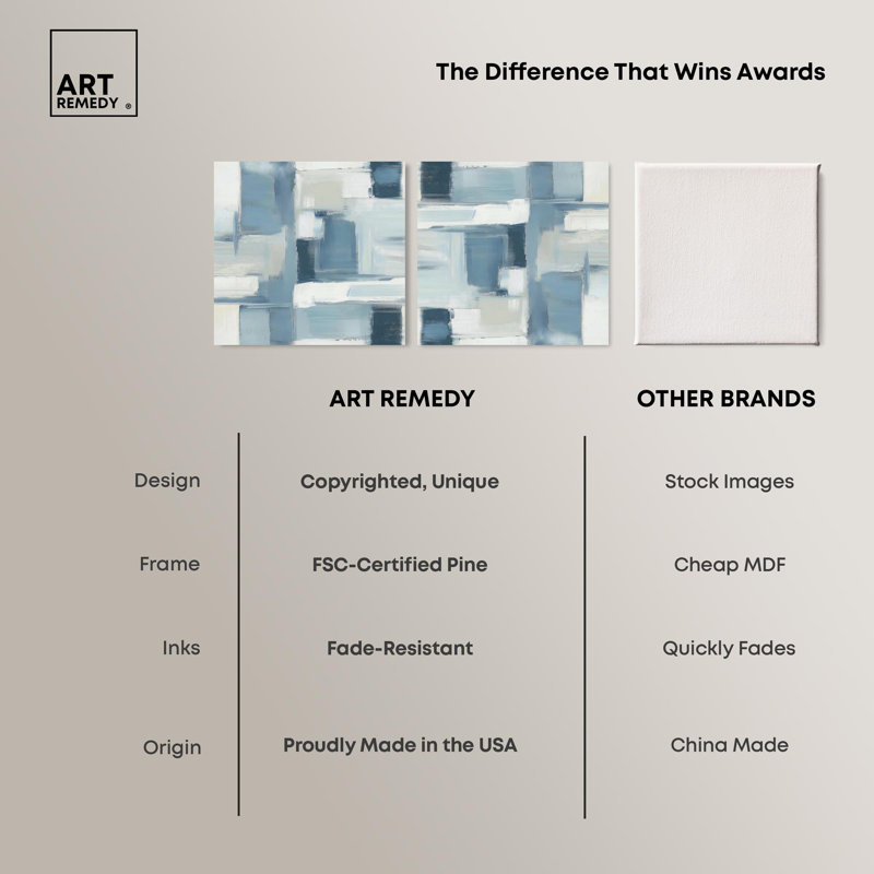 «Deconstructed Blue II», ensemble de toiles abstraites modernes par Art Remedy, H 40 po x l 40 po, Toile tendue