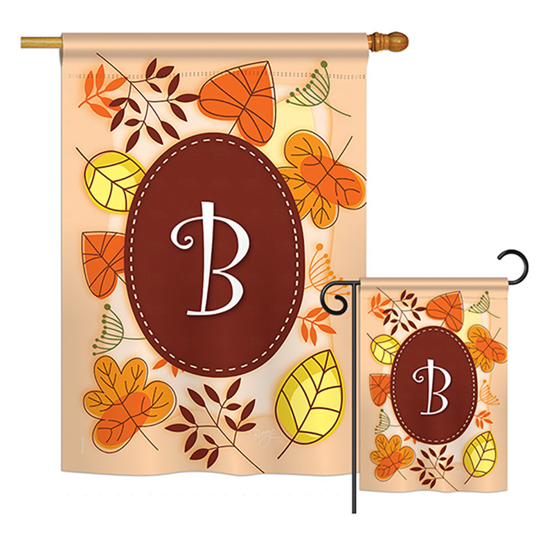 Drapeau de polyester à 2 côtés en polyester automne initial automne, B