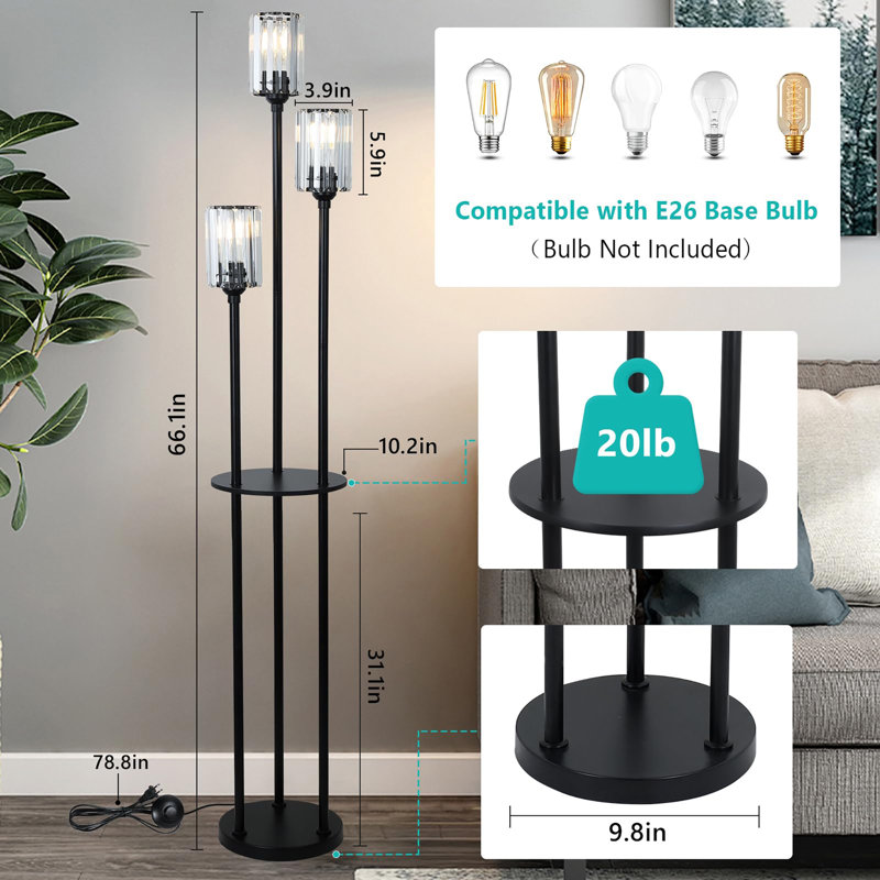 Lampe sur pied moderne, Noir