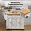 Kitchen Island Cart With Solid Wood Top, 35.4" Width Mobile Carts With Storage Cabinet, Rolling Kitchen Table With Spice Rack, Towel Rack, And Drawer, Portable Islands On Wheels, White