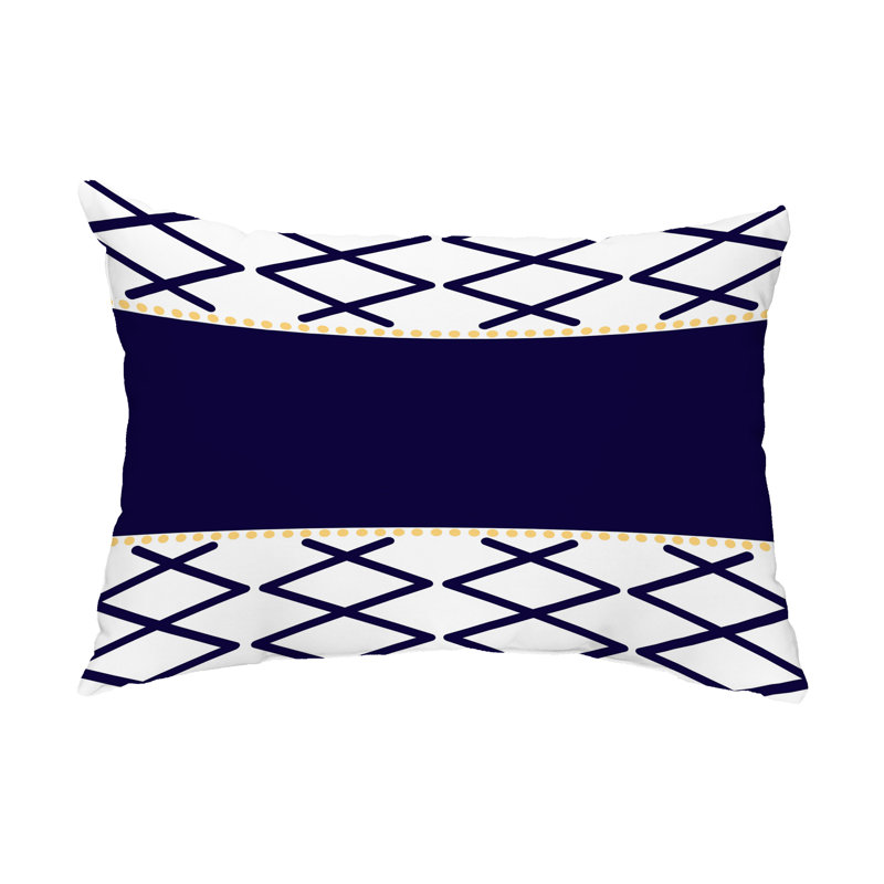  Housse de coussin rectangulaire d'extérieur et insert Knot Fancy, Bleu marine