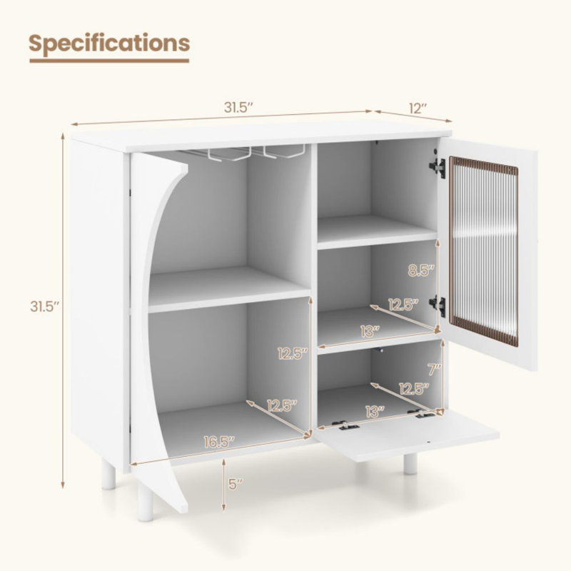 Buffet de cuisine avec porte-lunettes pour le salon et la salle à manger