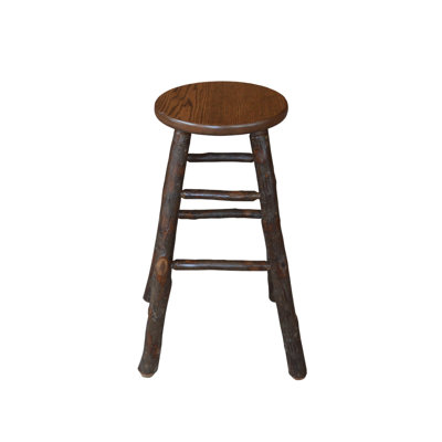  Hickory Bar Stool, Walnut Finish