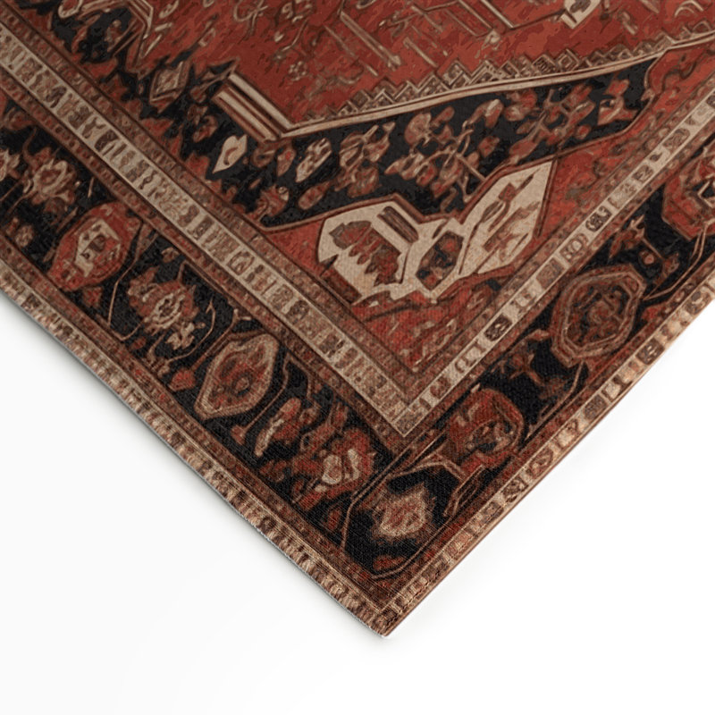Tapis d'intérieur et d'extérieur brun Persian, Rectangle 9 pi x 12 pi