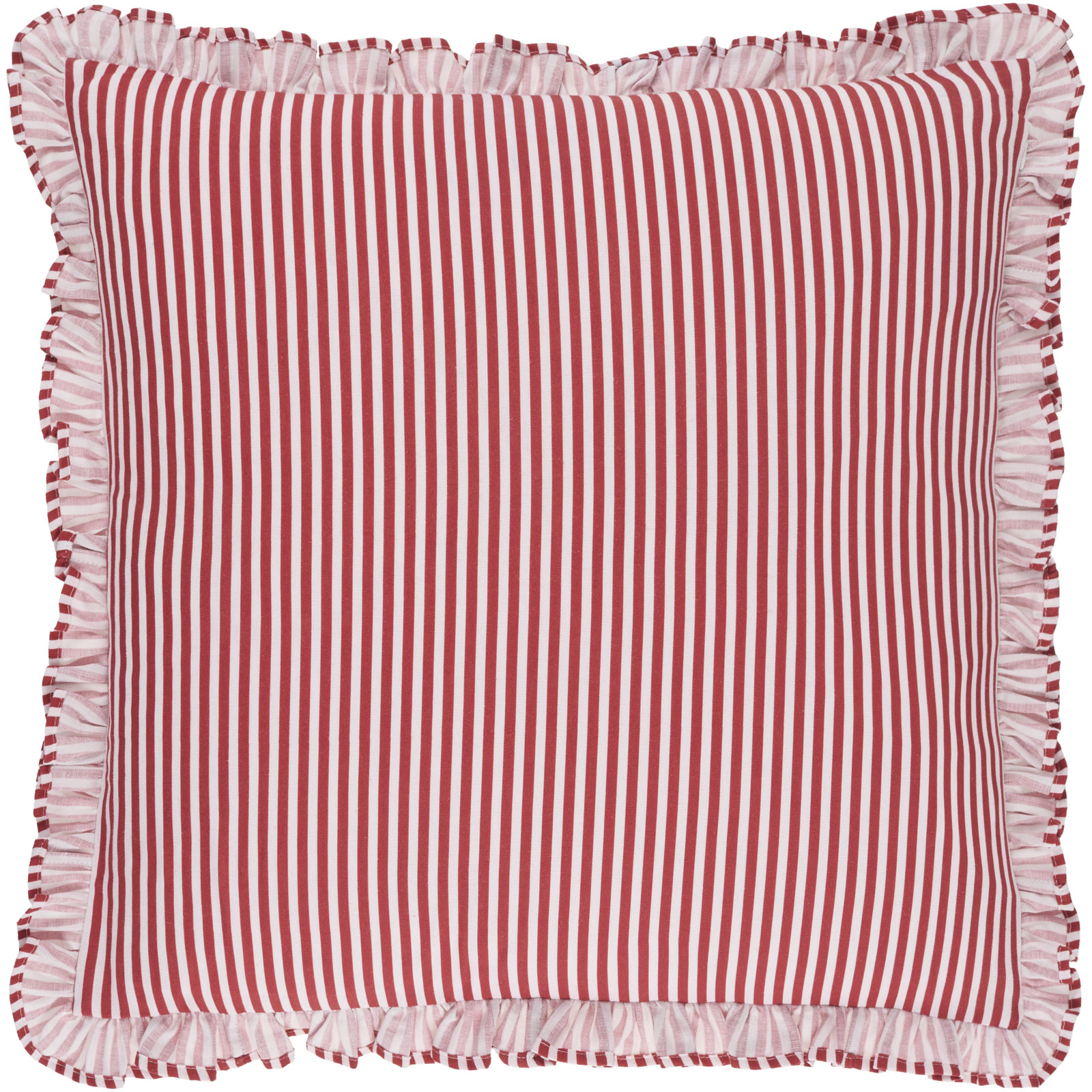 Aneatra Square Throw Pillow, Polyester/Polyfill, 20"H x 20"W, Red Striped