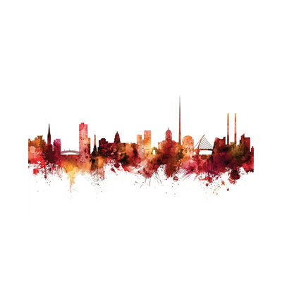 Dublin, Ireland Skyline by Michael Tompsett - 1 Piece Wrapped Canvas Wall Art
