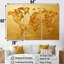 Carte du monde doré - ensemble d'art mural carte du monde-107741215-107741218