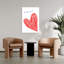 «Vous voulez, cœur rouge, impression murale romantique minimaliste-129896259