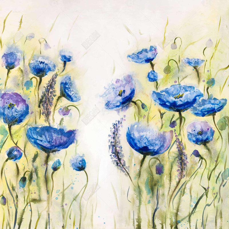 " Blue Garden ", 24" H x 24" W
