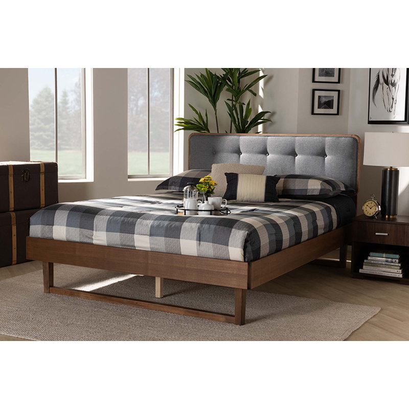 Lit plateforme très grand Artesha Mid-Century, Grand, Dark Grey