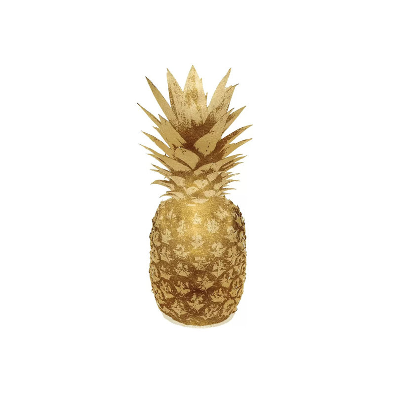 Gold Pineapple On White II by Kate Bennett - Wrapped Canvas Gallery-Wrapped Canvas Giclée, 20.32 cm H x 30.48 cm W