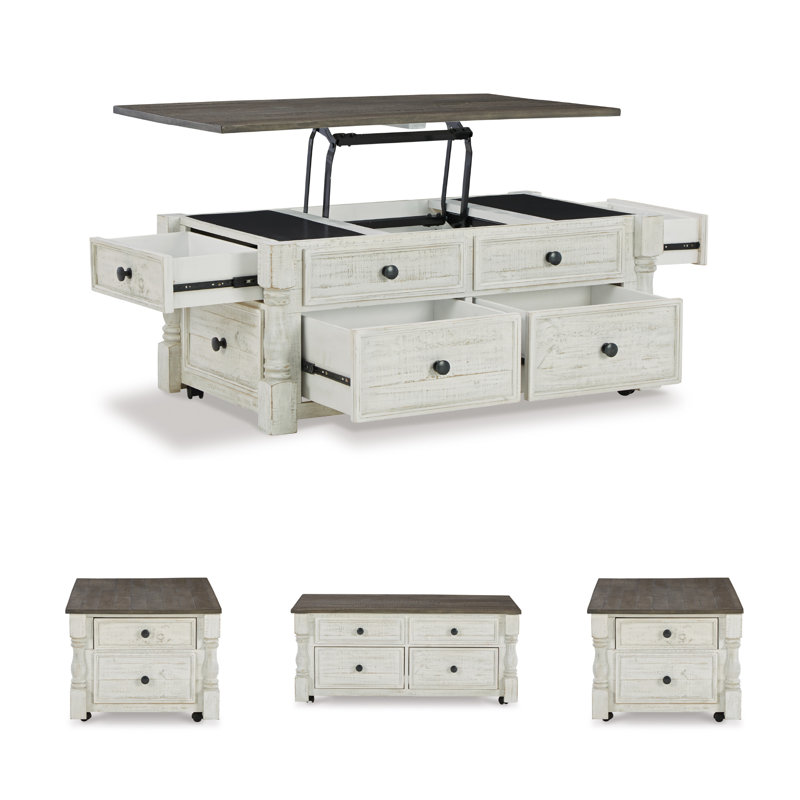 Table basse à plateau relevable avec rangement Aundray