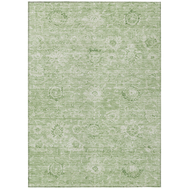 Tapis intérieur / extérieur lavable et articulé 8 pi x 10 pi vert et ivoire