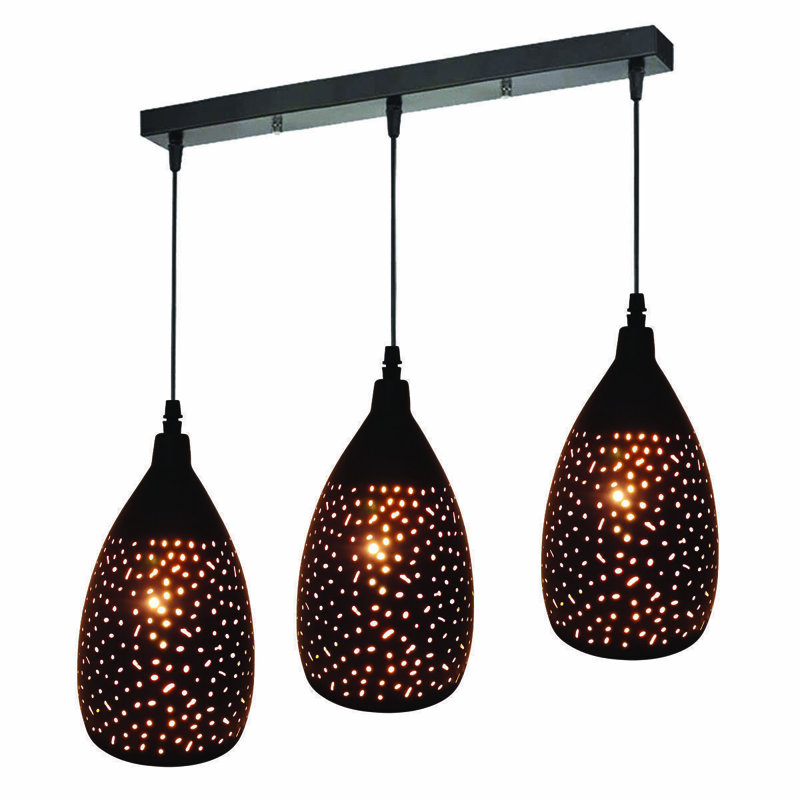 3 - Light Black Pendant, No