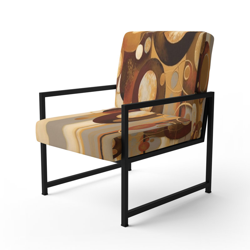 Crista - Fauteuil rembourré à motif géométrique abstrait, Noir, noir, noir, noir