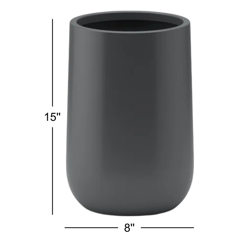 Pot à fleurs Rosenda, H 15 po x l 8 po x P 8 po, Gris