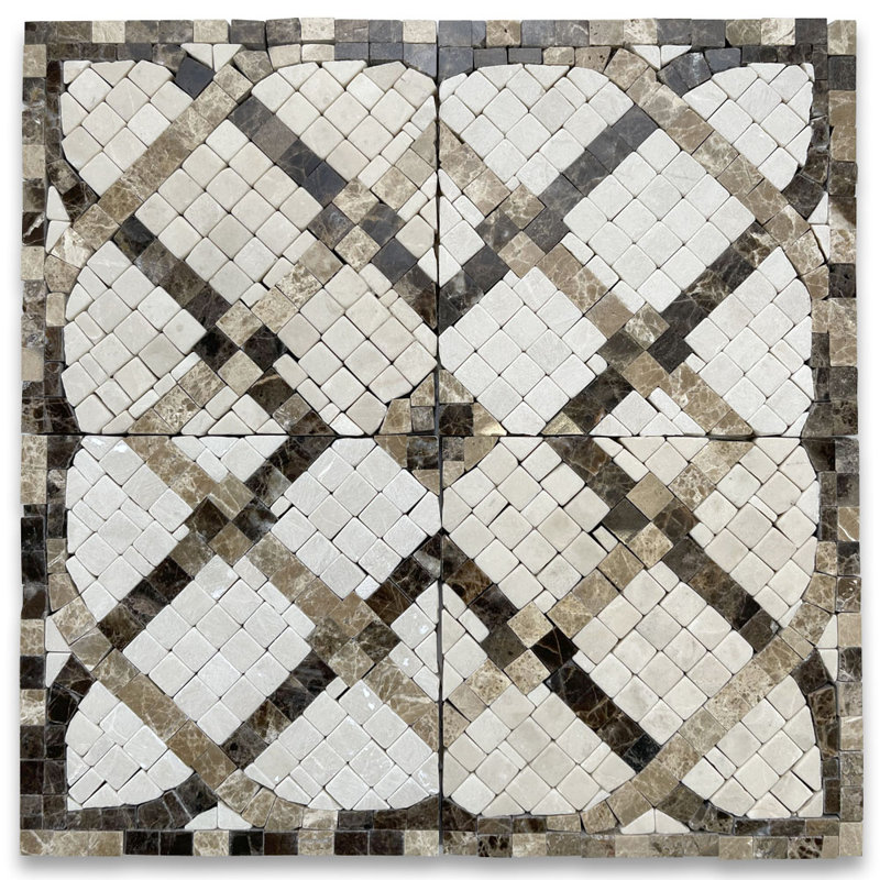 Carreau de mosaïque en marbre pour mur et plancher 4,75 "x 4,75" Emperador