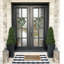 Topiaire artificiel, faux arbuste en pot en plastique noir-673287582-728354305