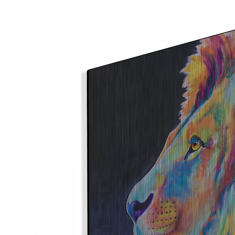 «Lion - Pride Ii» par Dawg Painter, art mural en métal, H 24 po x l 16 po