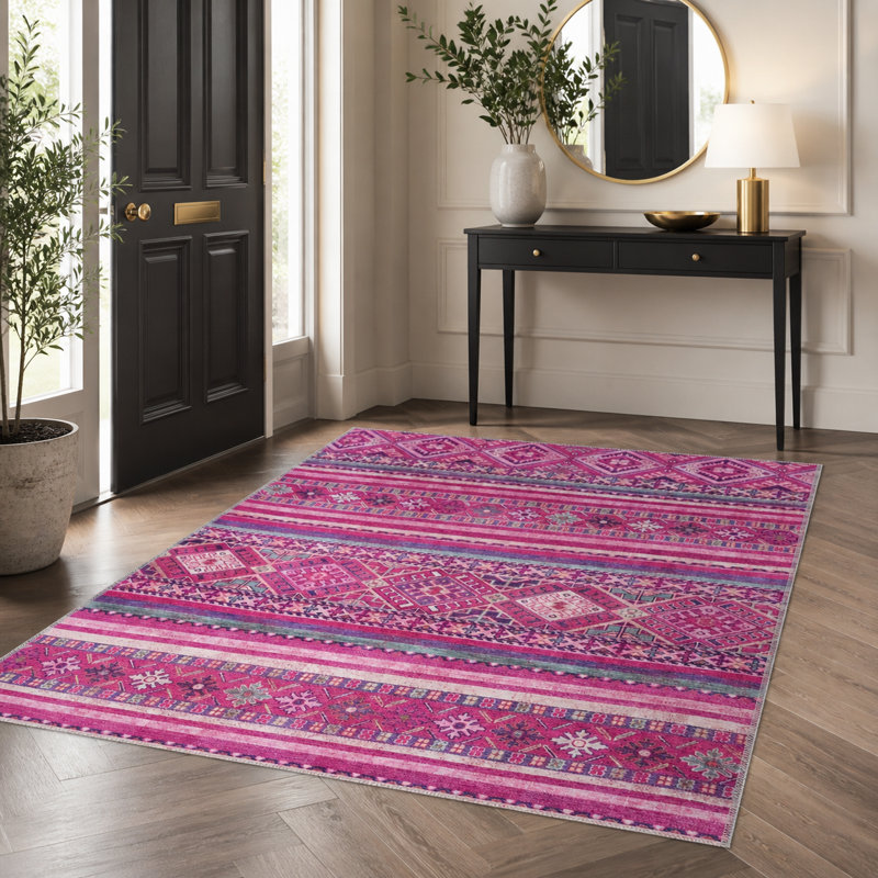 Oriental Cotton and Chenille Flatweave Area Rug, 60 x 100 cm