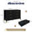 Walter 6 Drawers Dresser for Bedroom, 47.3" W Modern Chest of Drawers, Wood Drawer Organizer for Clothes, Entryway, Hallway, Nursery or Living Room, Black-1711842058
