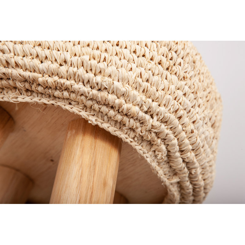 Baysidevillage Counter Stool with Solid Wood Frame, Natural