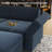 Modular Loveseat Sofa With Two Ottomans-573707033