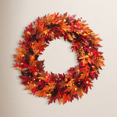 The Holiday Aisle® 36" Maple Pre-Lit Wreath