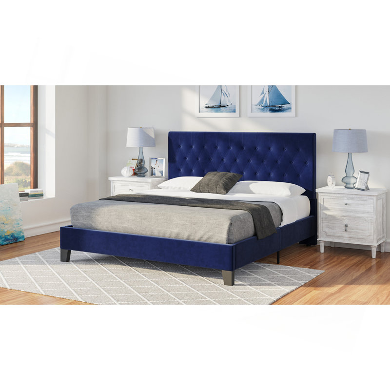 Très grand lit tapissier Blue Cal