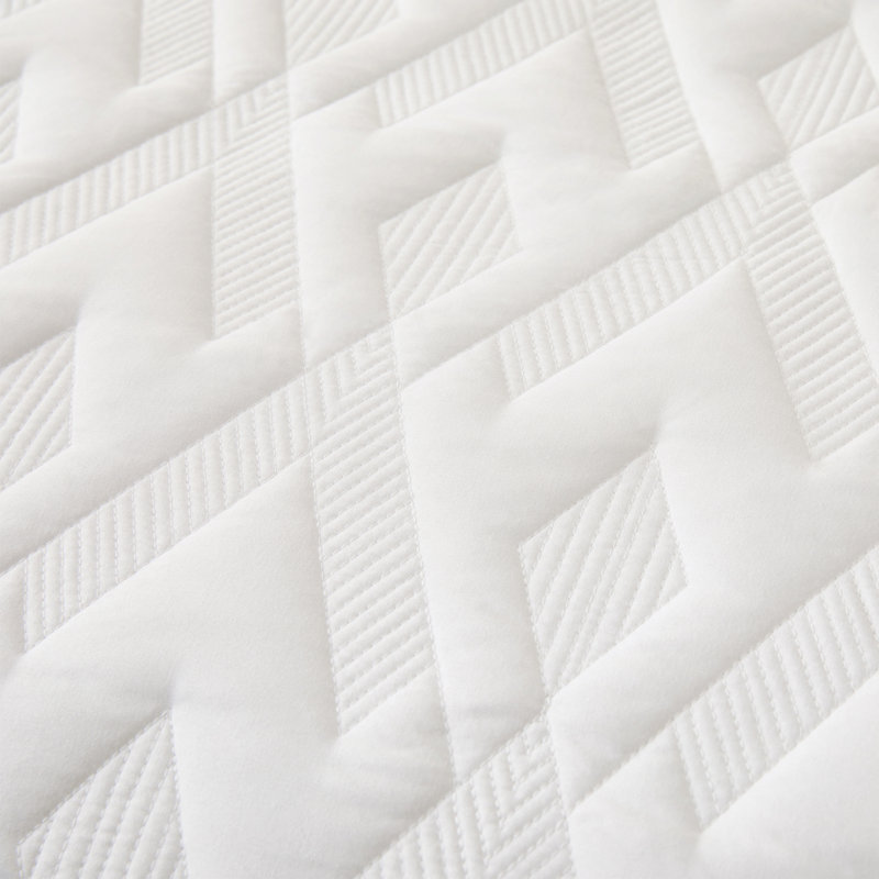Courtepointe réversible en microfibre , Courtepointe pour lit simple + 1 taie décorative, Blanc