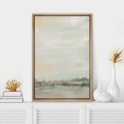 Minimal Landscape " Grunge Blue Color Field Landscape Abstract Minimalism Contemporary Nordic Neutral Wall Decor "