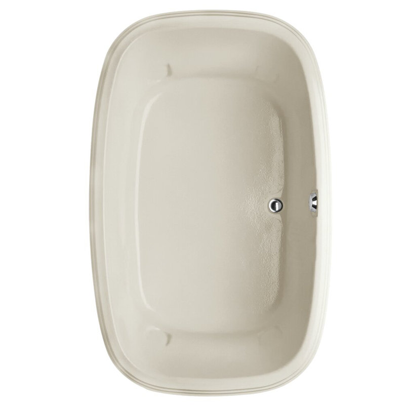 Sylvia 66'' L Soaking Bathtub, Biscuit, Polished Chrome