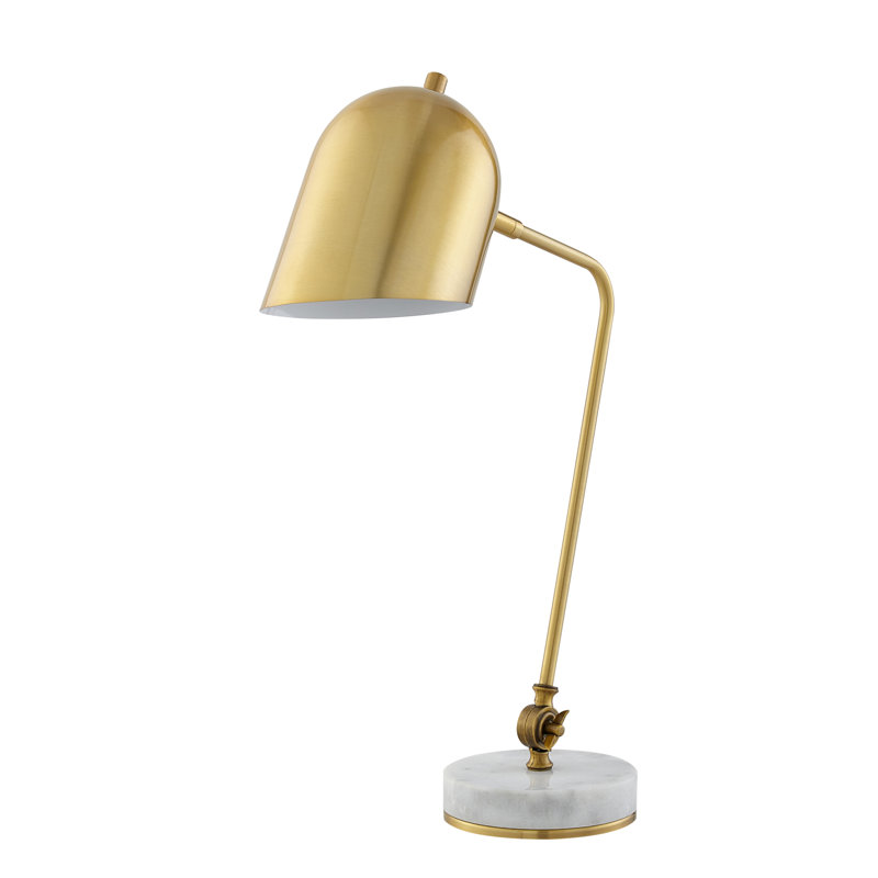Lampe de bureau en métal Vale, Or, Blanc