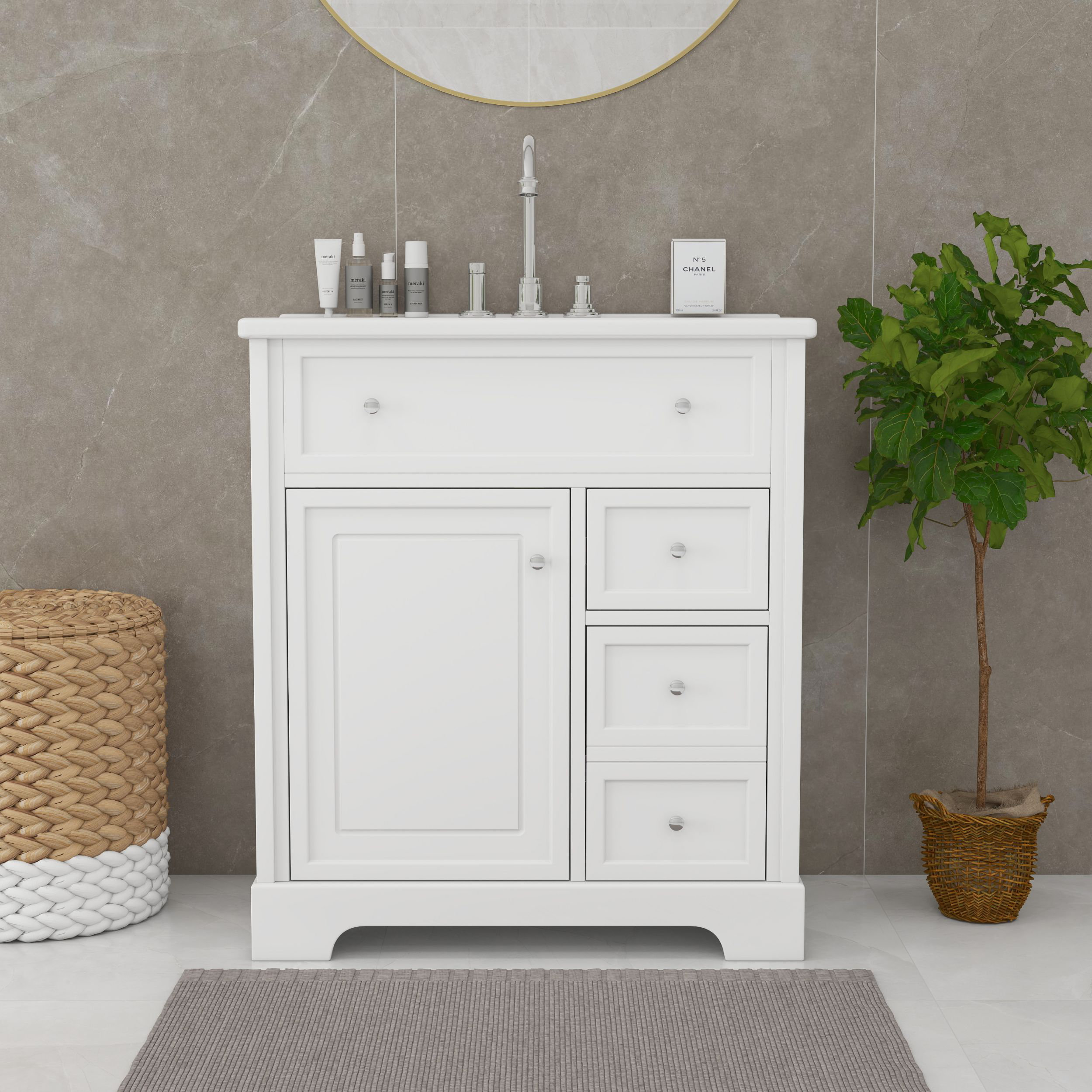 Lark Manor™ Bathroom Vanity with Storage and Drawers | Wayfair