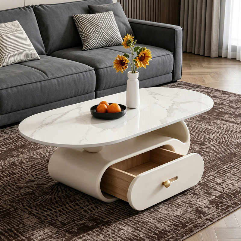 Mair, 16.14" H x 47.24" L x 23.62" W, Gris clair / blanc, Marble