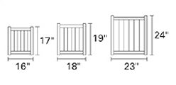 Brookside Wood Planter, 24" H x 23" W x 23" D