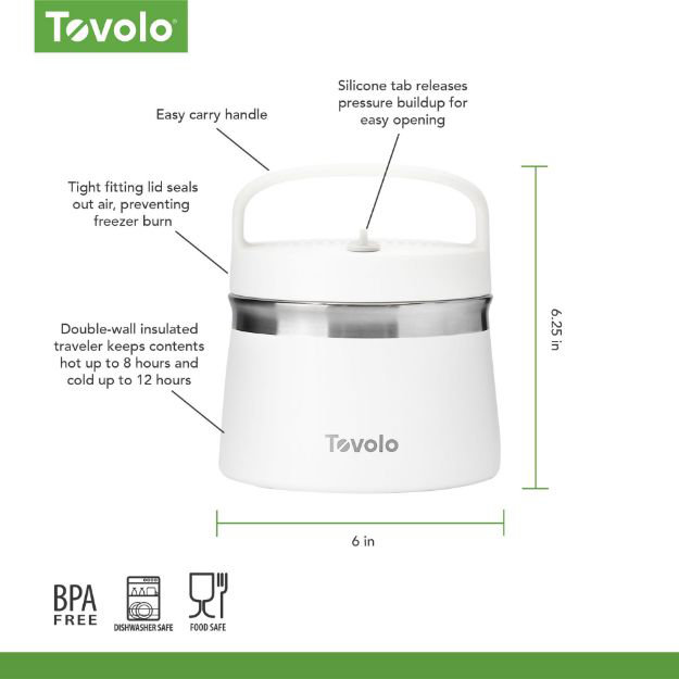Tovolo Stainless Steel Insulated Food Traveler, , White
