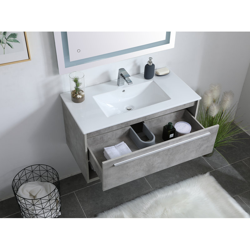 Ensemble de meuble-lavabo simple 36 po Kasper, Gris béton
