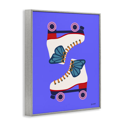 «Bold Roller Skates», art de la giclée sur cadre gris par Jessica Beck