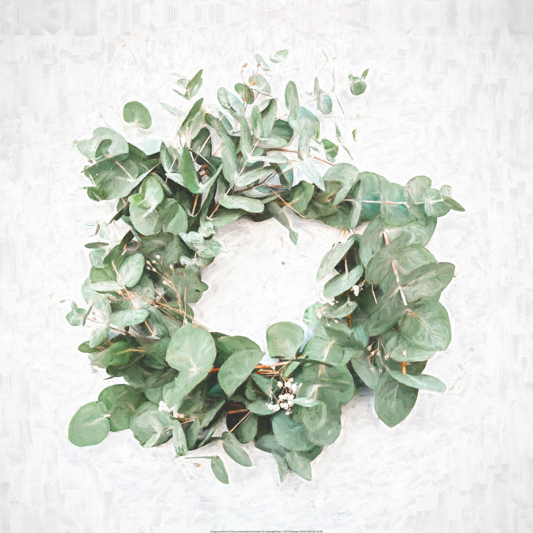 Eucalyptus Wreath 2 - Wrapped Canvas Painting
