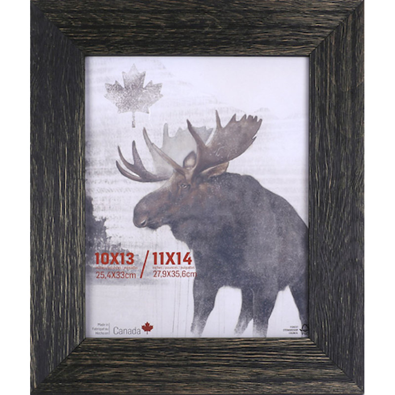 Cadre photo simple en bois biseauté Ajara, Noir, 10 po x 13 po