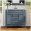 Meuble-lavabo moderne avec lavabo supérieur et 2 portes à fermeture douce-30278186