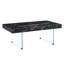 Table basse 43,3 po x 23,6 po en panneau de fibres à densité moyenne avec pieds en verre trempé. Convient au salon