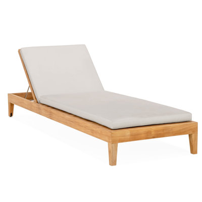 Classic Teak Chaise Lounge - Charcoal
