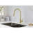 Kitchen Faucet With Pull Down Spray - 360 Rotating High Nozzle, Single Handle For Simple Water Temperature And Flow Adjustment, Corrosion Rust-, Gold Stainless Steel, 16.1 In. Depth, 10.07 Width,-517662826