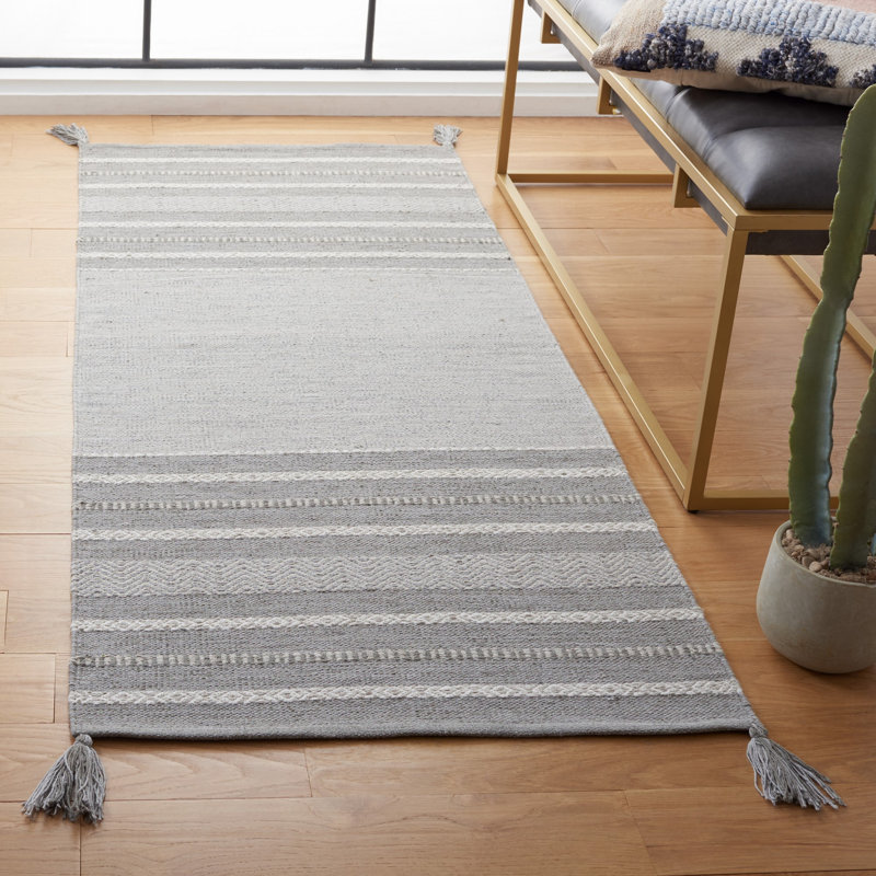 Zoltán Hand Woven Cotton Rug, Runner 2'3" x 8'