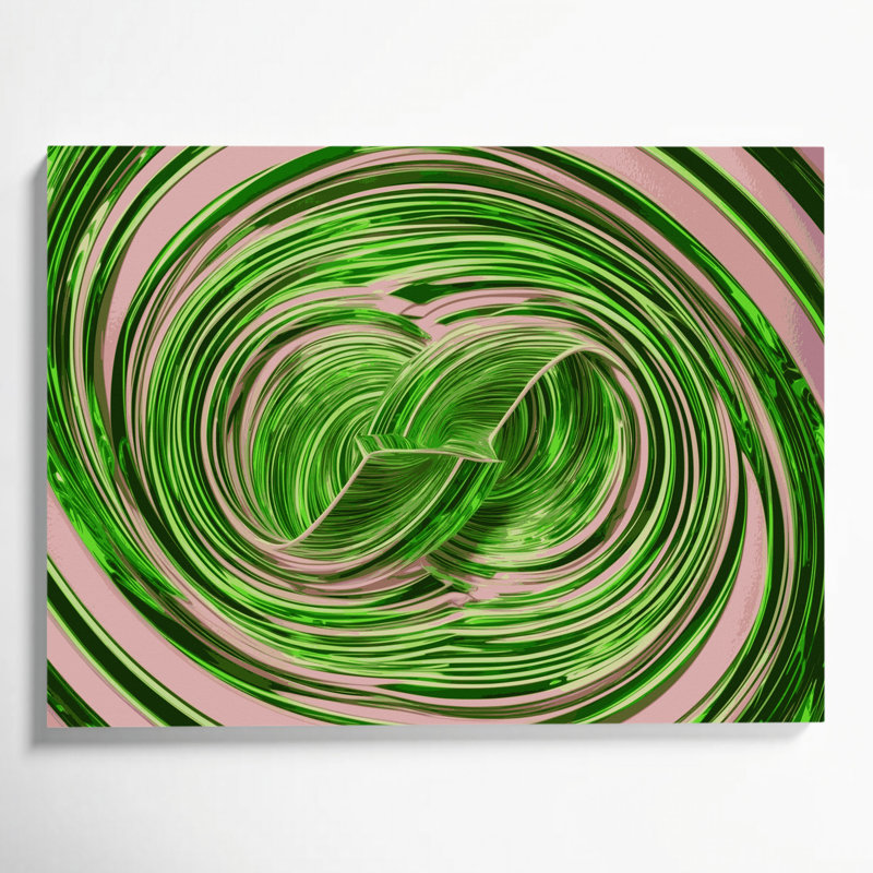 Art mural sur toile vert Op Art 64, H 20 po x l 24 po